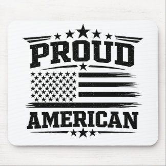 Stolze amerikanische USA-Flagge weiße Mauspad