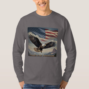 Stolze Amerikanischer Adlerfahne Berge Männer T-Shirt