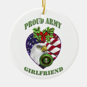 Stolze Armee-Freundin-Weihnachtsverzierung Keramik Ornament