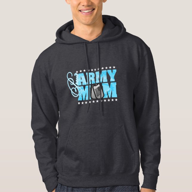 Stolze Armee-Mama-Blau-Camouflage Hoodie (Vorderseite)