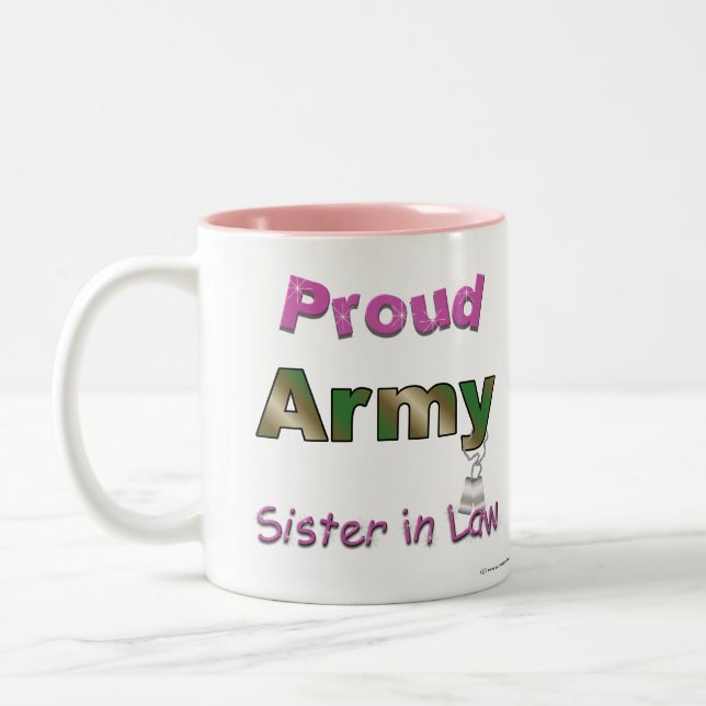 Stolze Armee-Schwägerin-Tasse Zweifarbige Tasse (Links)