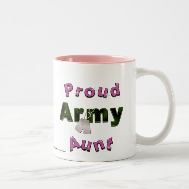 Stolze Armee-Tante Mug Zweifarbige Tasse (Rechts)