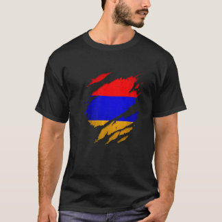 Stolze armenische Torn sprang Armenien-Flagge T-Shirt