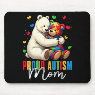 Stolze Autismus-Mama-Bär Autismus-Bewusstsein Auti Mousepad