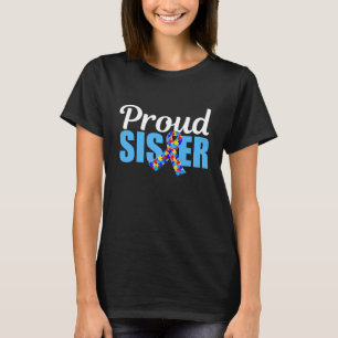 Stolze Autismus-Schwester Blaues Bewusstseinsband T-Shirt