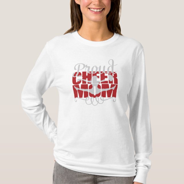 Stolze Beifall-Mama mit roten Buchstaben T-Shirt (Vorderseite)