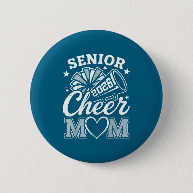 Stolze Cheerleader-Mutter Klasse 2026 Grafik Kunst Button (Vorderseite)