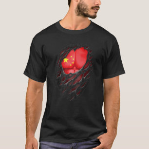 Stolze chinesische Wurzeln Erbe zerrissen China Fl T-Shirt