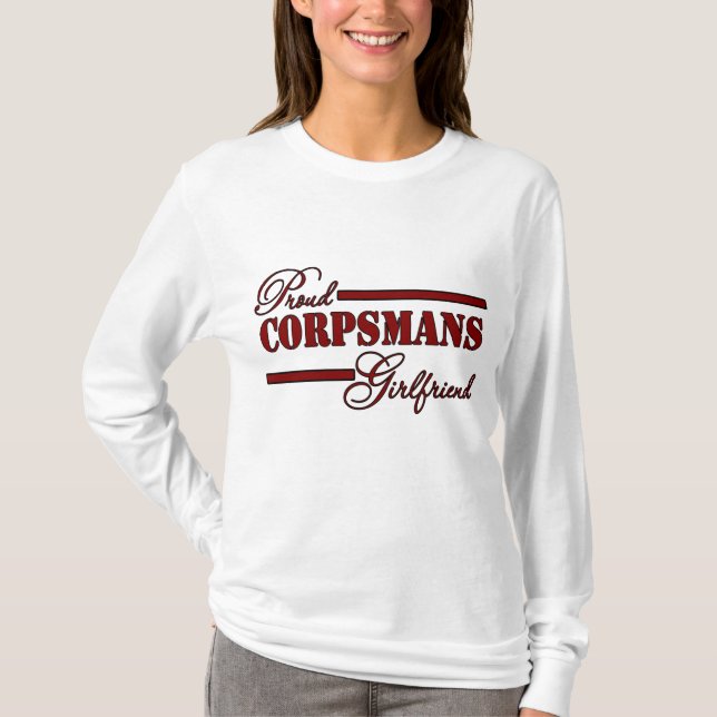 Stolze Corpsmans Freundin (rotes n-Schwarzes) T-Shirt (Vorderseite)