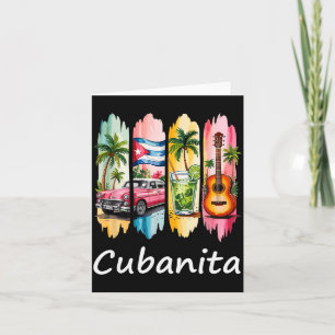 Stolze Cubanita Kubanische Flagge Gitarre Mojito A Karte