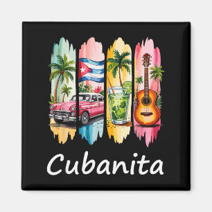 Stolze Cubanita Kubanische Flagge Gitarre Mojito A Magnet