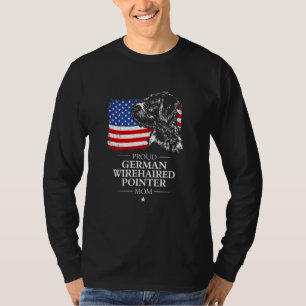 Stolze Deutsche Drahthaar-Mutter Amerikanische Fla T-Shirt