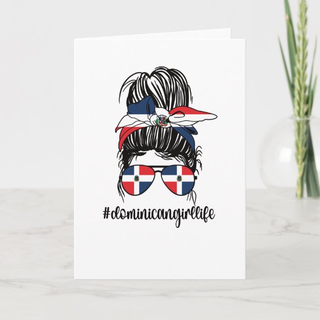 Stolze Dominikanische Girl Dominikanische Republik Karte (Vorderseite)