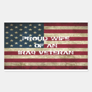 Stolze Ehefrau eines der Irak-Veteranen-Aufklebers Rechteckiger Aufkleber