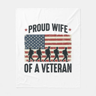 Stolze Ehefrau eines Veteranen Patriotisches Shirt Fleecedecke