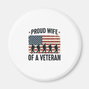 Stolze Ehefrau eines Veteranen Patriotisches Shirt Magnet