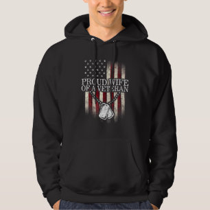 Stolze Ehefrau eines Veteranen Tag Patriotische Am Hoodie