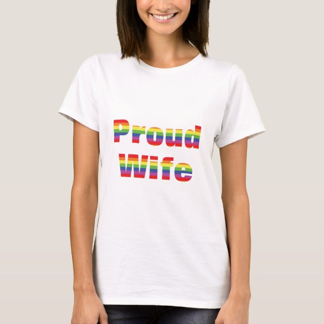 Stolze Ehefrau lesbischen Gay Pride-t T-Shirt (Vorderseite)