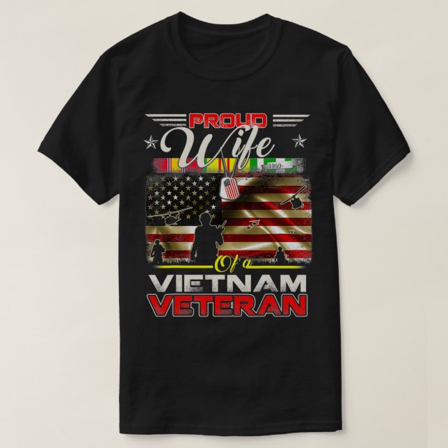 Stolze Ehefrau Vietnam Veteran Shirt Geschenk für  (Design vorne)
