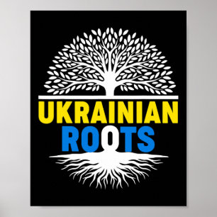 Stolze einheimische ukrainische Ukraine-Flagge Ukr Poster