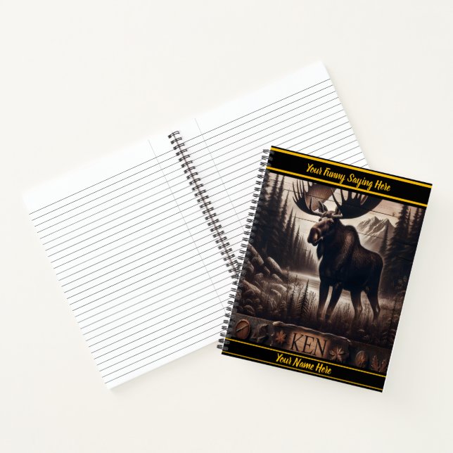 Stolze Elche in friedlicher Wildnis Notizbuch (Innenseite)