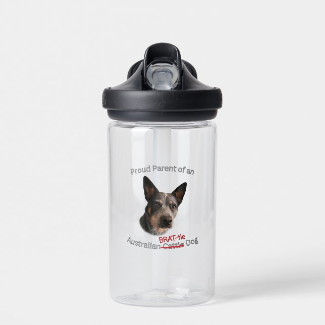 Stolze Eltern des australischen Bruchhundes Strike Trinkflasche (Vorne)