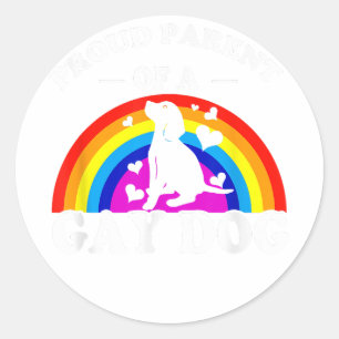 Stolze Eltern eines schwulen Hundes LGBT lustigen  Runder Aufkleber