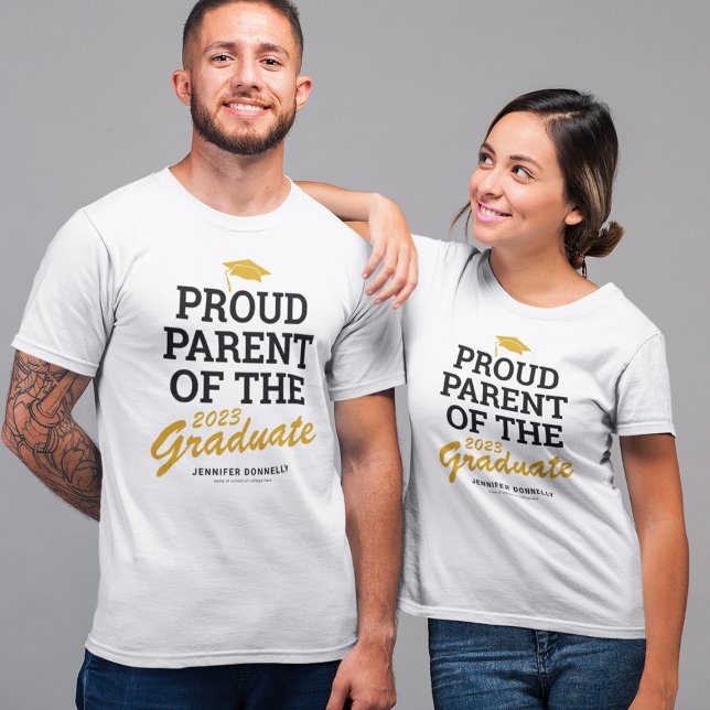 Stolze Eltern-Familie Graduate Black Yellow T-Shirt (Von Creator hochgeladen)