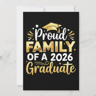 Stolze Familie eines Absolventen 2026 26 Gold Absc Einladung