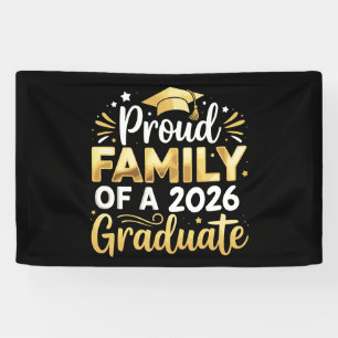 Stolze Familie eines Absolventen von 2026 26 Gold Banner