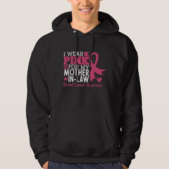 Stolze Familienbrustkrebserin Kriegerin Schwiegerm Hoodie (Vorderseite)