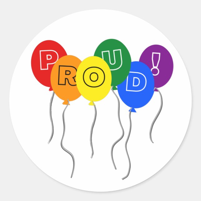 Stolze Farbblasen für LGBTQ Runder Aufkleber (Vorderseite)