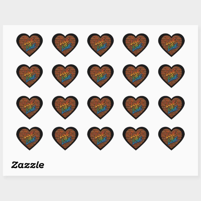 Stolze farbige Liebe ist Liebe Herzsticker Set Herz-Aufkleber (Blatt)