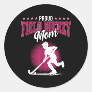 Stolze Field-Hockey-Mutter Sportlerin Liebhaberin Runder Aufkleber