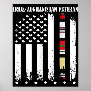 Stolze Flagge für den Irak Afghanistan Poster