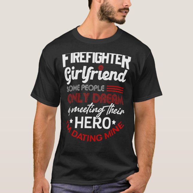 Stolze Freundin eines Feuerwehrmanns dünne rote Li T-Shirt (Vorderseite)