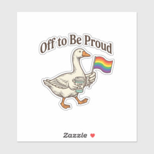 Stolze Gans Pride Parade Vintage-Shirt-Design_1 Aufkleber