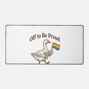 Stolze Gans Pride Parade Vintage-Shirt-Design_1 Schreibtischunterlage