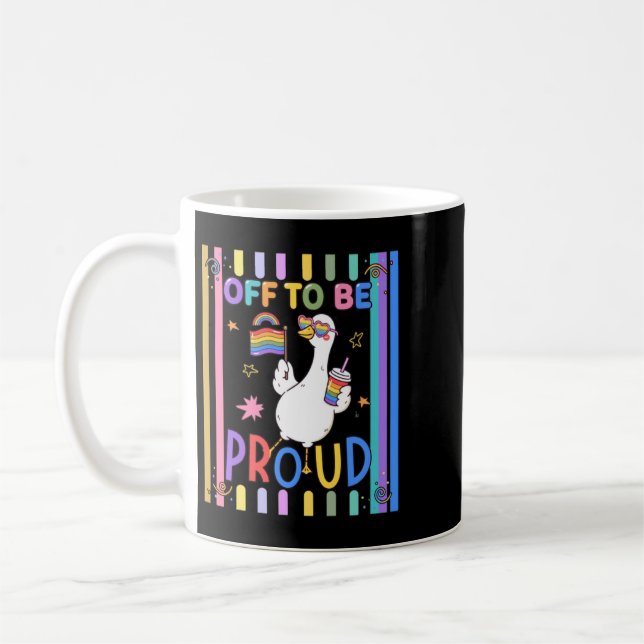 Stolze Gans Regenbogenflagge Spaß-Feier Kaffeetasse (Links)