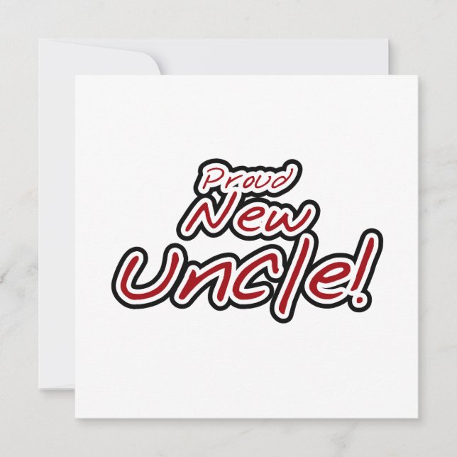 Stolze Geschenke für neue Onkel, Rot und Schwarz (Vorderseite)