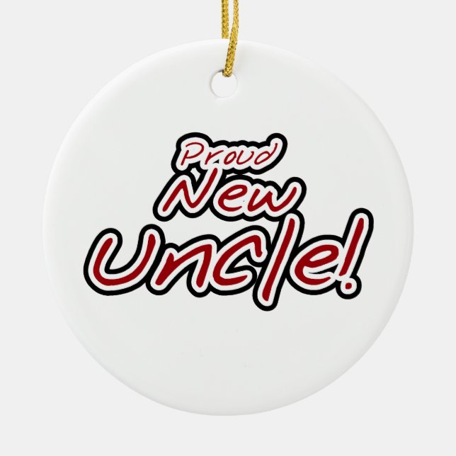 Stolze Geschenke für neue Onkel, Rot und Schwarz Keramik Ornament (Vorne)