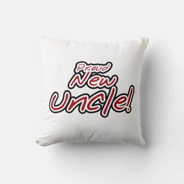 Stolze Geschenke für neue Onkel, Rot und Schwarz Kissen (Vorderseite)