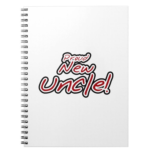 Stolze Geschenke für neue Onkel, Rot und Schwarz Notizblock (Vorderseite)