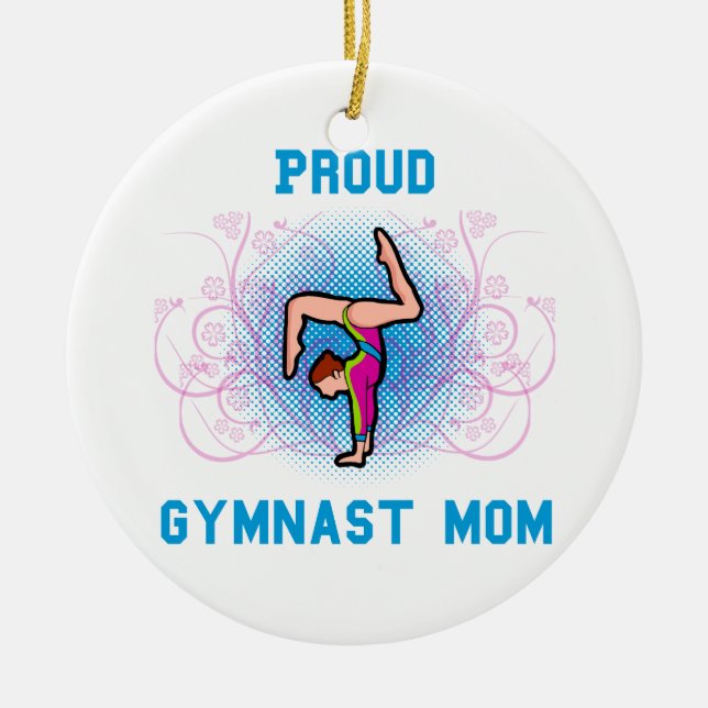 Stolze Gymnast-Mama Keramik Ornament (Vorne)