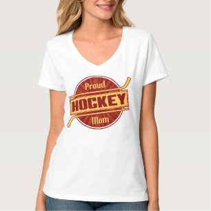 Stolze Hockey-Mama mit Name und Nummer T-Shirt