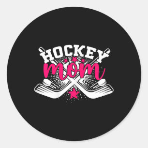 Stolze Hockey-Mama Wintersport Eishockey-Mama Runder Aufkleber