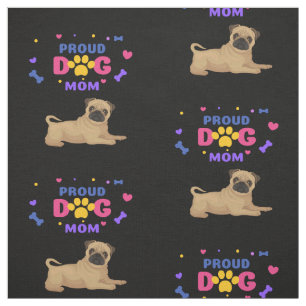 Stolze Hunde-Mama eines Mops Stoff