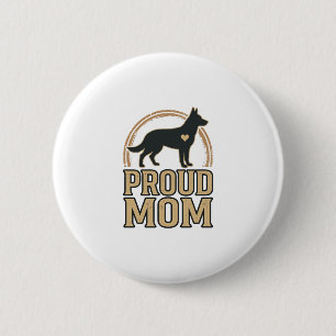 Stolze Hundefrau Silhouette Vintage Vektor Design_ Button