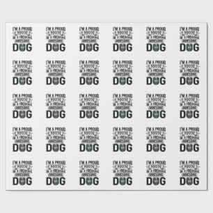 Stolze Hundemutter Vintage Gravur Vektor Design_1 Geschenkpapier
