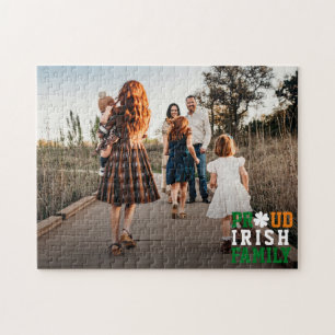 Stolze irische Familie Shamrock Glücksklee Foto